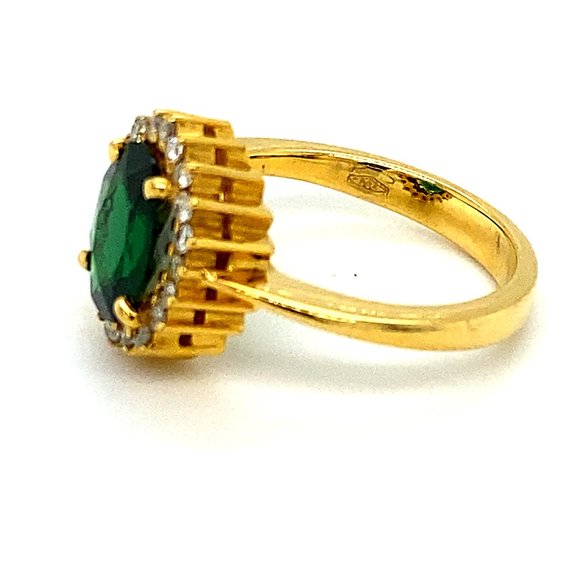 Certified Tsavorite 3.60ct Diamonds 18K Gold Ring - Picture 6 of 7